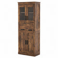Armoire en bois avec portes en verre trempé