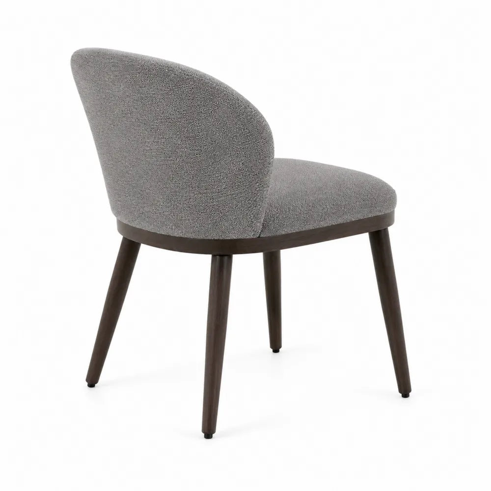 Chaise en bois et tissu polyester gris 80x52x58 cm