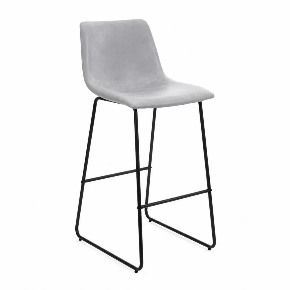 Tabouret de bar en tissu polyester avec pieds en acier