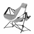 Chaise pliante en tissu et métal avec porte-gobelet