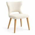 Chaise en bois et tissu Blanc cassé 80 cm