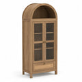 Armoire en Bois avec Portes en Verre Trempé