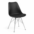 Chaise en cuir synthétique et acier Noir 85cm