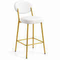 Chaise de bar en cuir PU avec cadre en métal doré
