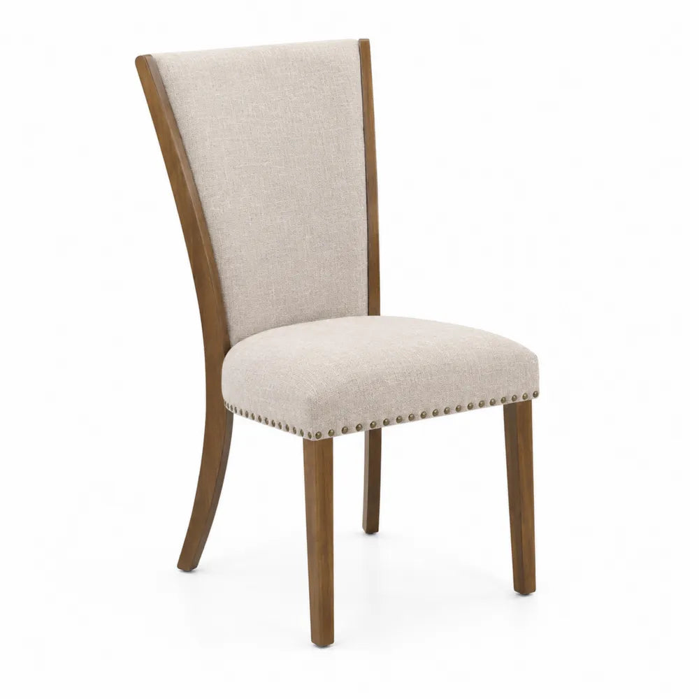 Chaise en bois et tissu Beige 95cm