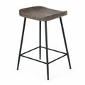 Tabouret de bar en bois et métal noir 75cm