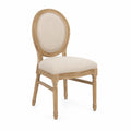 Chaise en bois avec assise en tissu beige