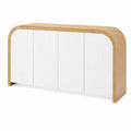 Buffet en bois et MDF avec portes blanches 160x40x75 cm